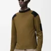 Långärmad topp i bomullsblandning Khaki/Svart Långärmad topp i bomullsblandning Khaki/Svart