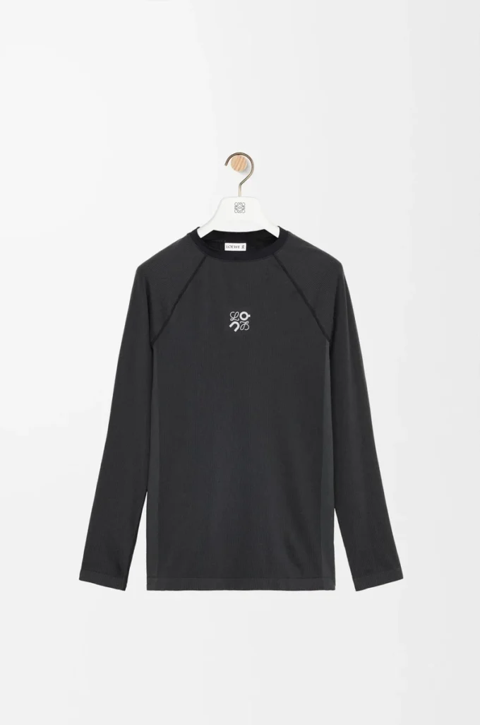 Långärmad topp i teknisk jersey Svart Långärmad topp i teknisk jersey Svart