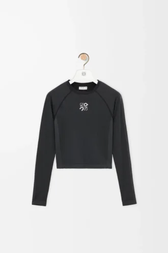 Långärmad topp i teknisk jersey Svart Långärmad topp i teknisk jersey Svart