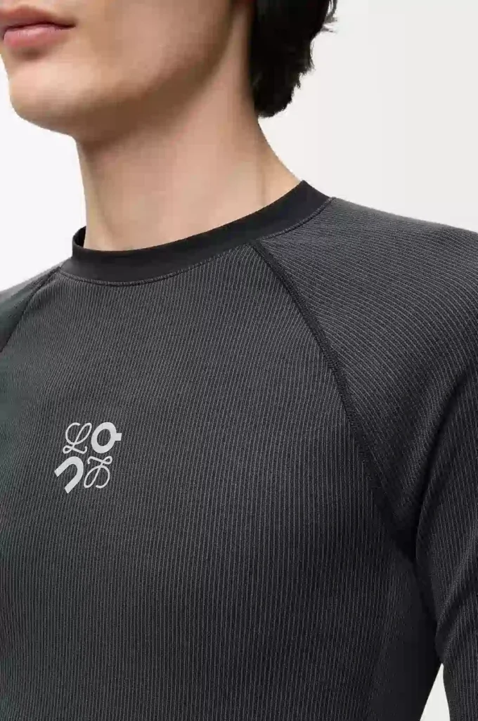 Långärmad topp i teknisk jersey Svart Långärmad topp i teknisk jersey Svart