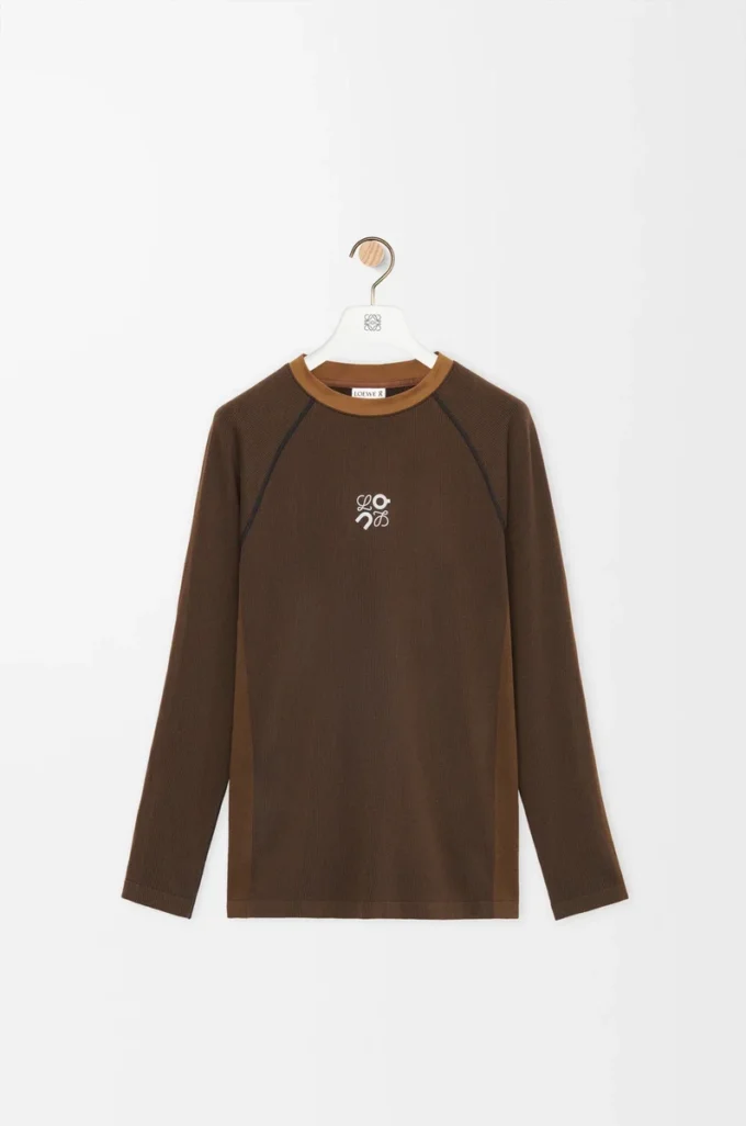 Långärmad topp i teknisk jersey Toffee