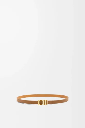 LOEWE Grafiskt bälte i slätt kalvskinn Ek/Guld