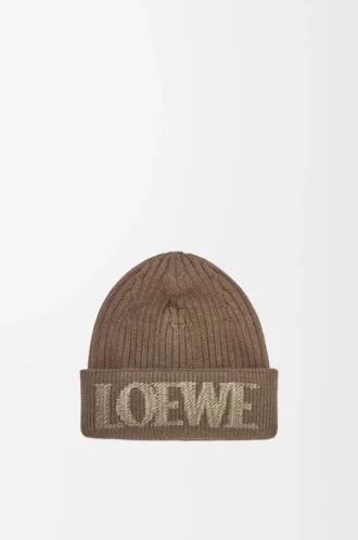 LOEWE-mössa i ull Ljusbrun