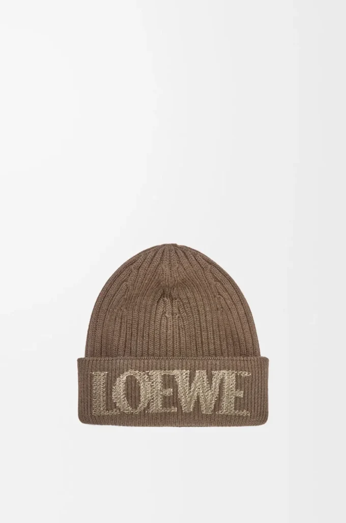 LOEWE-mössa i ull Ljusbrun
