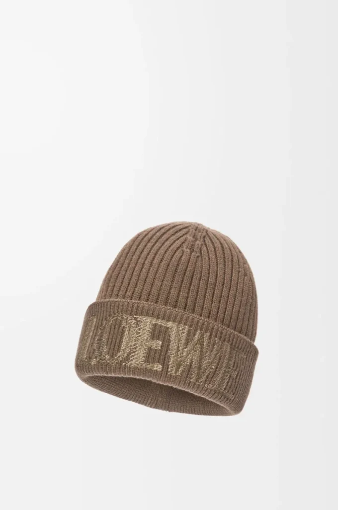 LOEWE-mössa i ull Ljusbrun