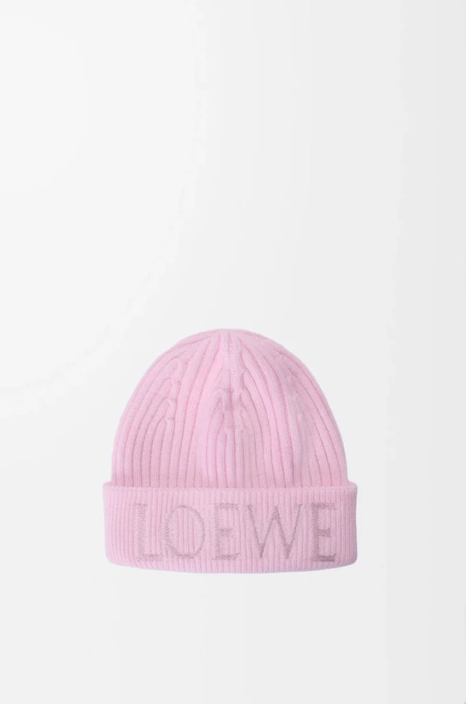 LOEWE-mössa i ull, ljusrosa LOEWE-mössa i ull, ljusrosa