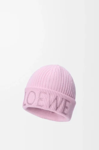 LOEWE-mössa i ull, ljusrosa