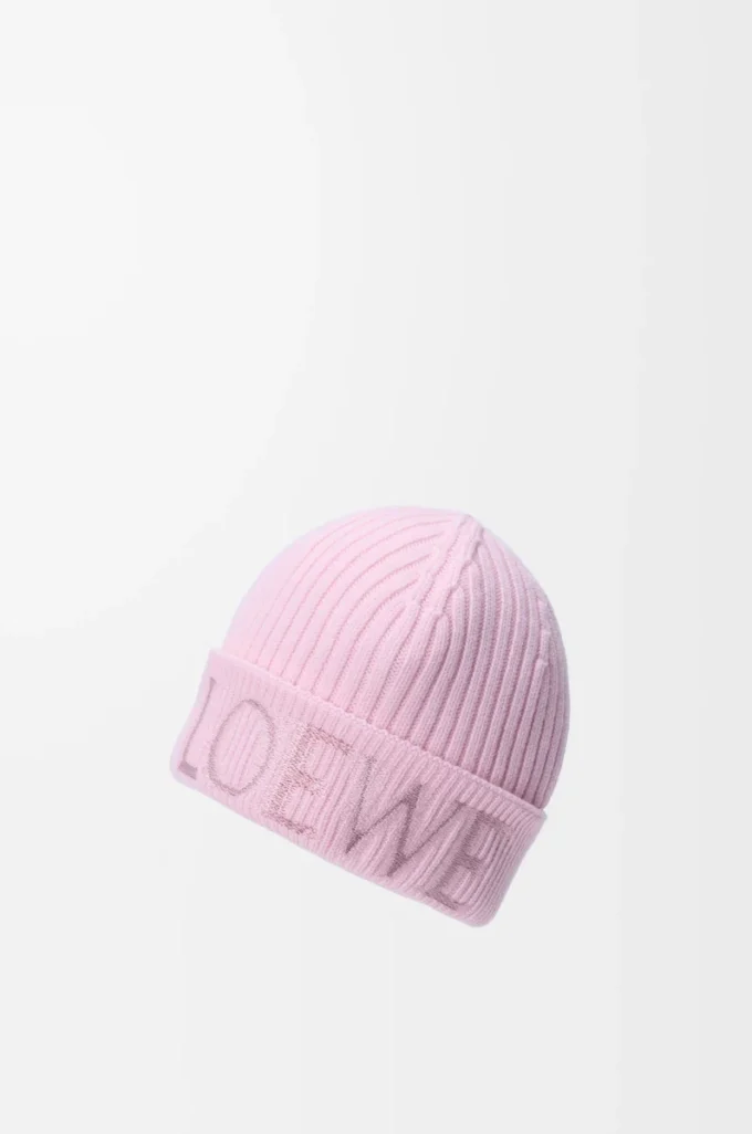 LOEWE-mössa i ull, ljusrosa LOEWE-mössa i ull, ljusrosa