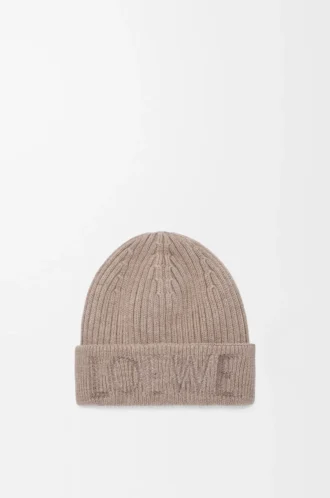 LOEWE-mössa i ull, mörkbeige