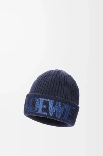 LOEWE-mössa i ull Navy Blue