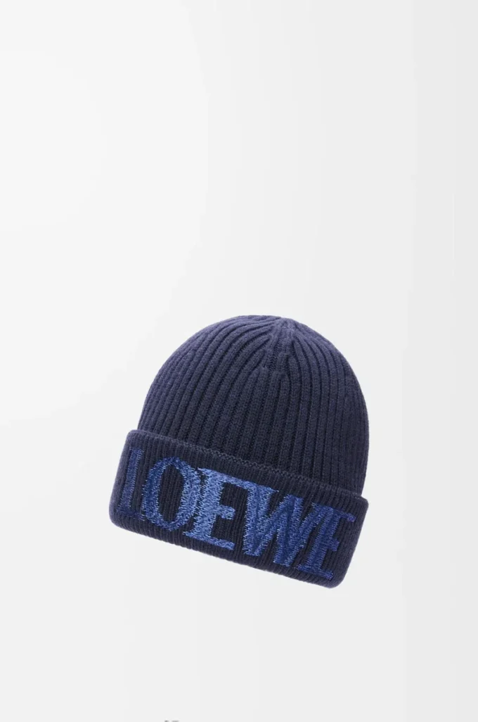 LOEWE-mössa i ull Navy Blue
