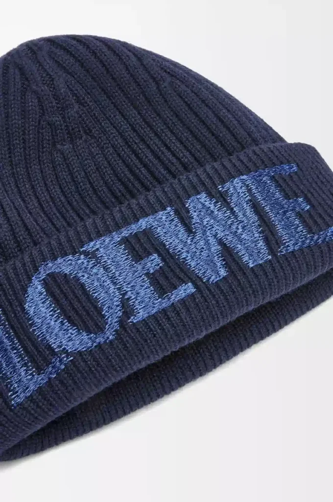 LOEWE-mössa i ull Navy Blue