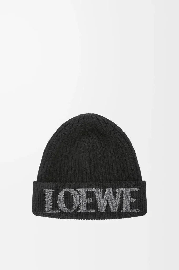 LOEWE mössa i ull Svart