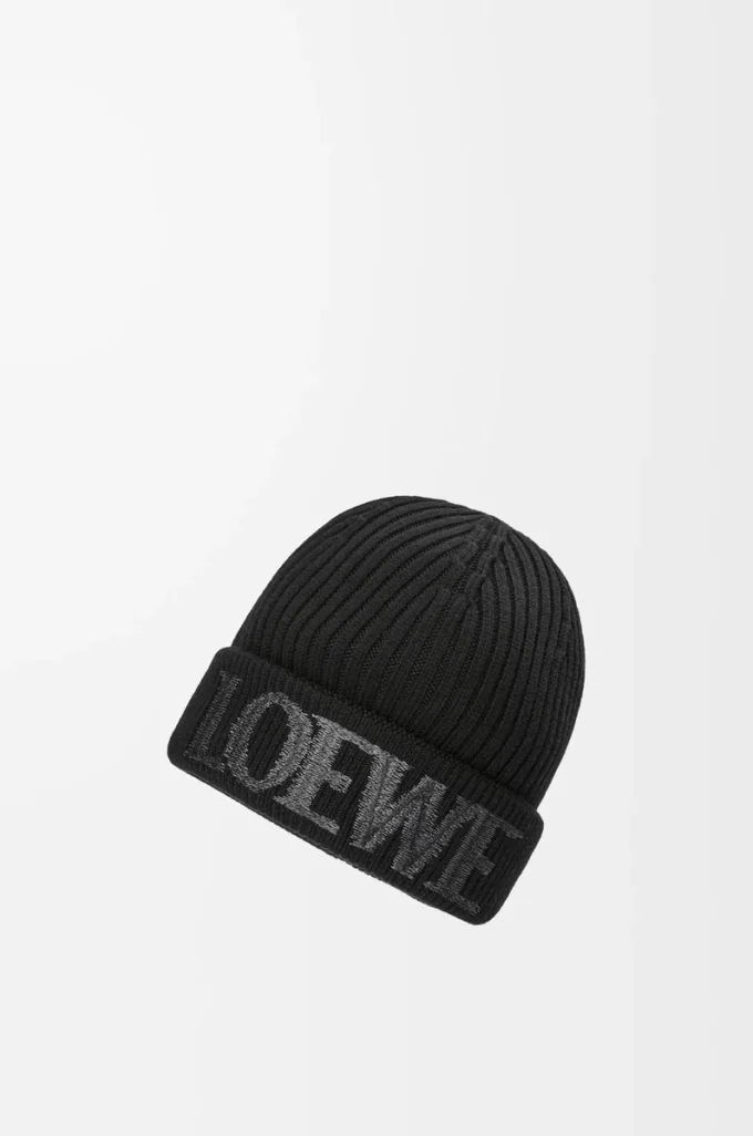 LOEWE mössa i ull Svart