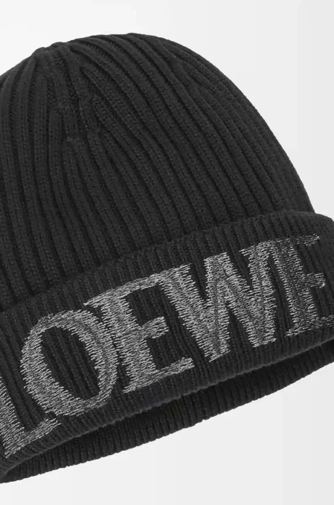 LOEWE mössa i ull Svart