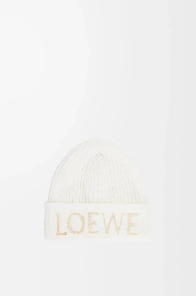 LOEWE-mössa i ull, vit