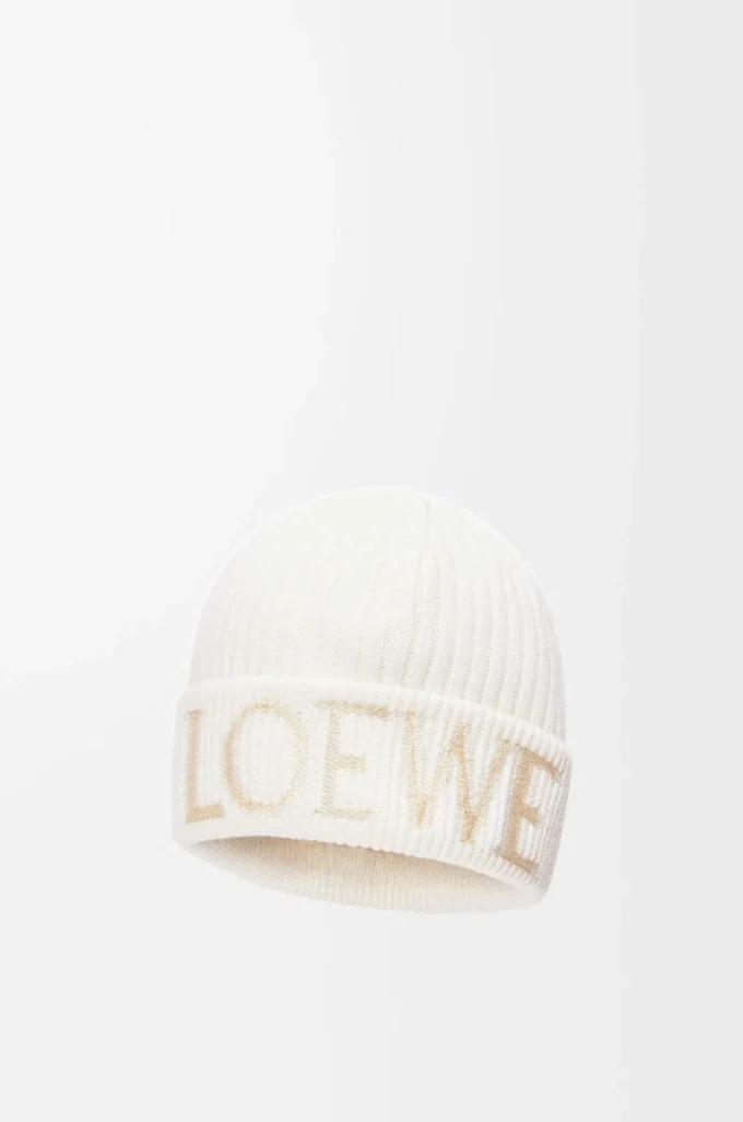 LOEWE-mössa i ull, vit