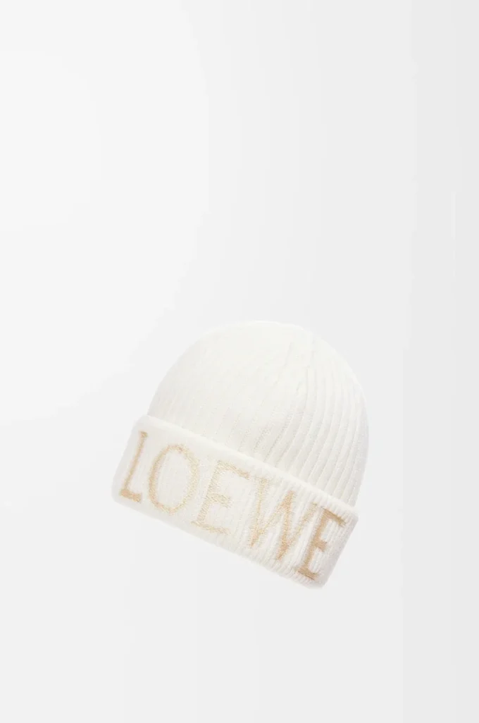 LOEWE-mössa i ull, vit
