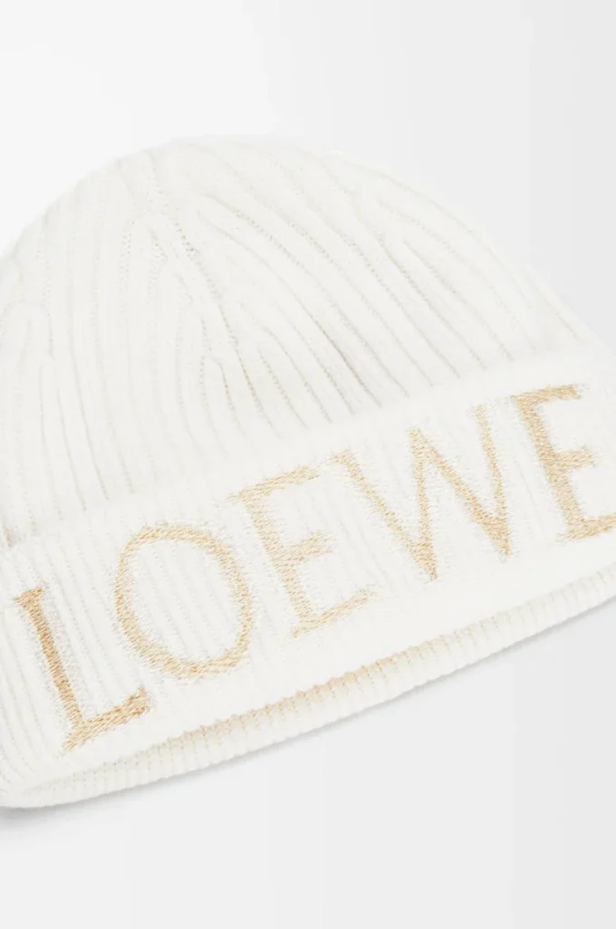 LOEWE-mössa i ull, vit