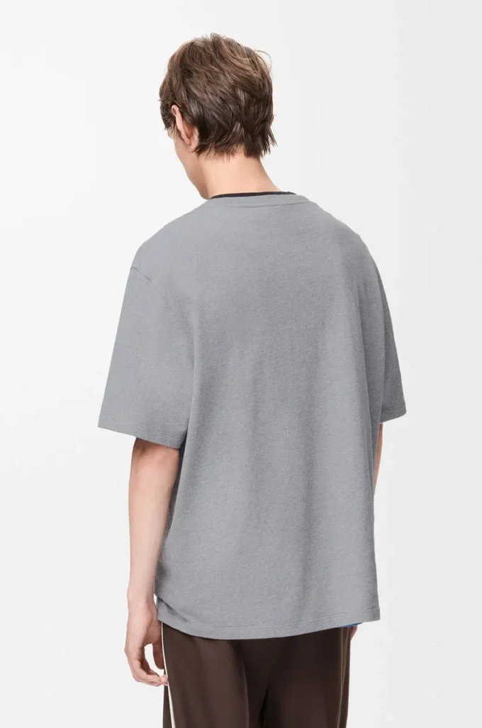 Löst sittande T-shirt i bomull Grå melange Löst sittande T-shirt i bomull Grå melange