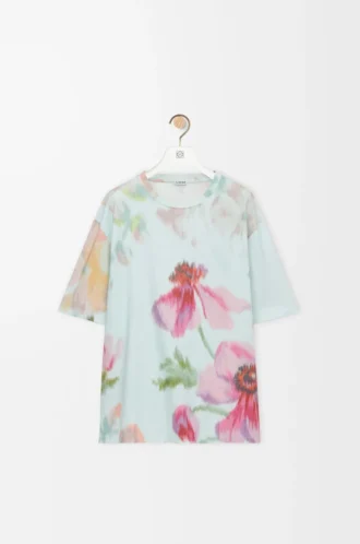 Löst sittande T-shirt i bomull Ljusblå/Flerfärgad