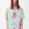 Löst sittande T-shirt i bomull Ljusblå/Flerfärgad