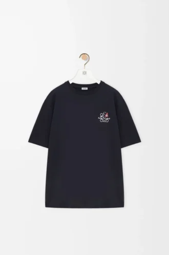 Löst sittande T-shirt i bomull Marinblå