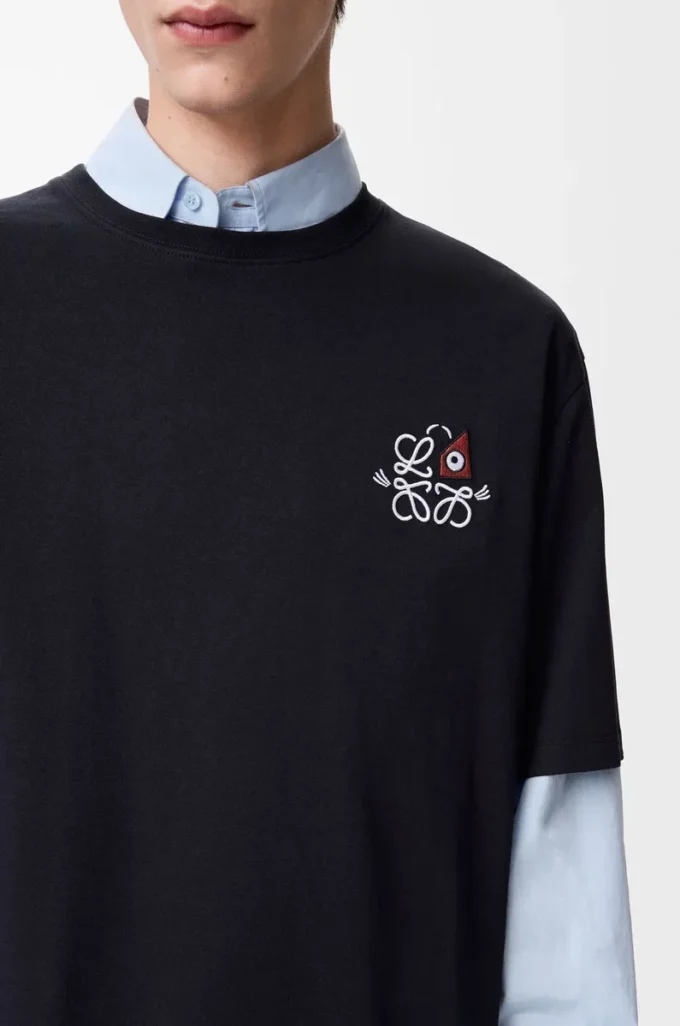 Löst sittande T-shirt i bomull Marinblå Löst sittande T-shirt i bomull Marinblå