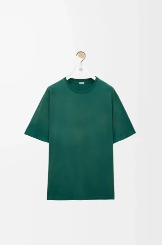 Löst sittande T-shirt i bomull Mörkgrön