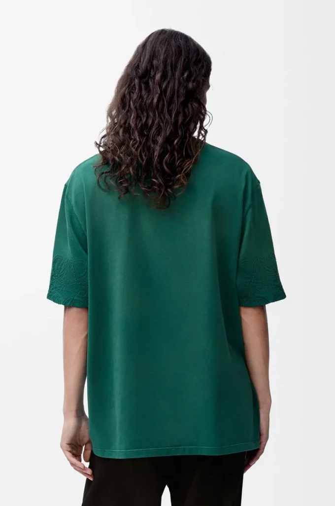 Löst sittande T-shirt i bomull Mörkgrön Löst sittande T-shirt i bomull Mörkgrön