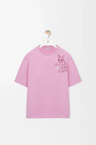 Löst sittande T-shirt i bomull Rosa