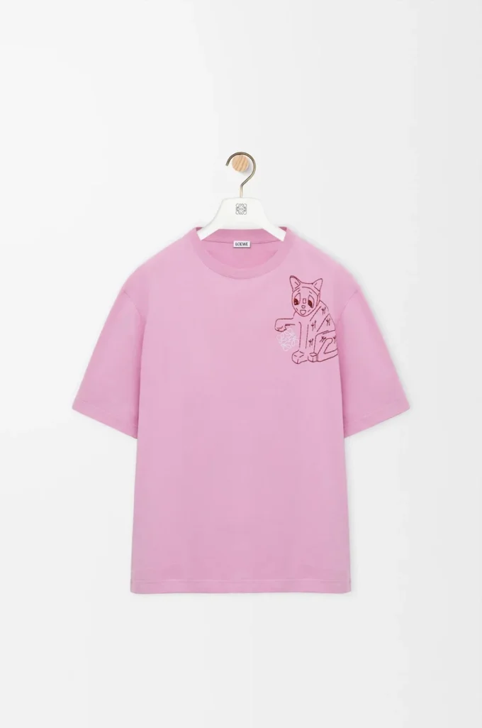 Löst sittande T-shirt i bomull Rosa Löst sittande T-shirt i bomull Rosa