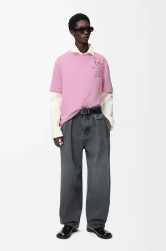 Löst sittande T-shirt i bomull Rosa