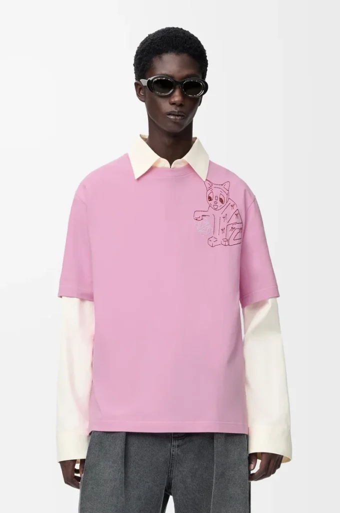 Löst sittande T-shirt i bomull Rosa Löst sittande T-shirt i bomull Rosa