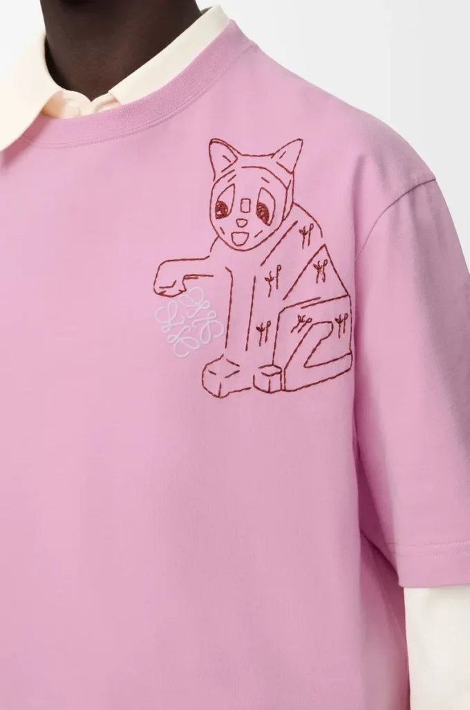 Löst sittande T-shirt i bomull Rosa Löst sittande T-shirt i bomull Rosa