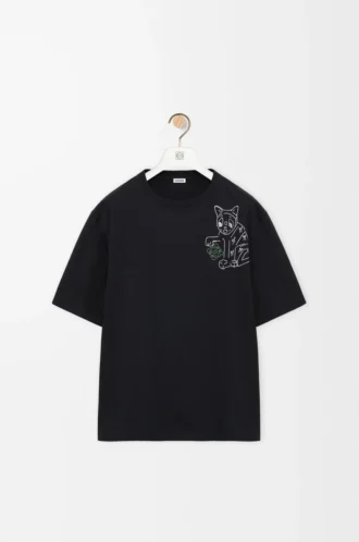 Löst sittande T-shirt i bomull Svart
