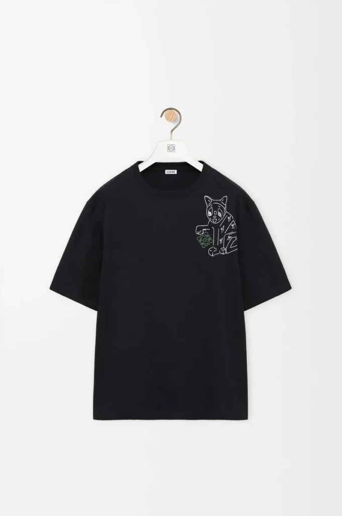Löst sittande T-shirt i bomull Svart Löst sittande T-shirt i bomull Svart
