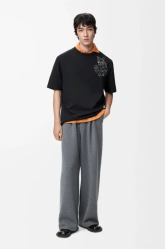 Löst sittande T-shirt i bomull Svart