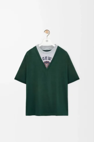 Löst sittande T-shirt i bomullsblandning Grön/grå