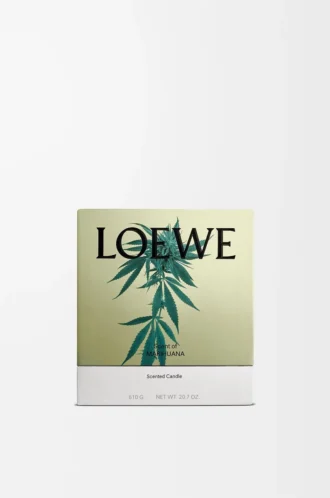 Medelstort doftljus med doft av marijuana Mörkgrönt