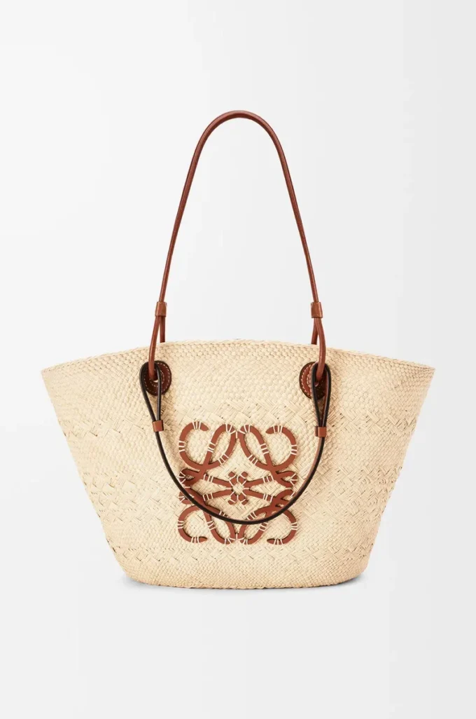 Medium Anagram Basket-väska i iracapalmblad och kalvskinn Natur/Tan Medium Anagram Basket-väska i iracapalmblad och kalvskinn Natur/Tan