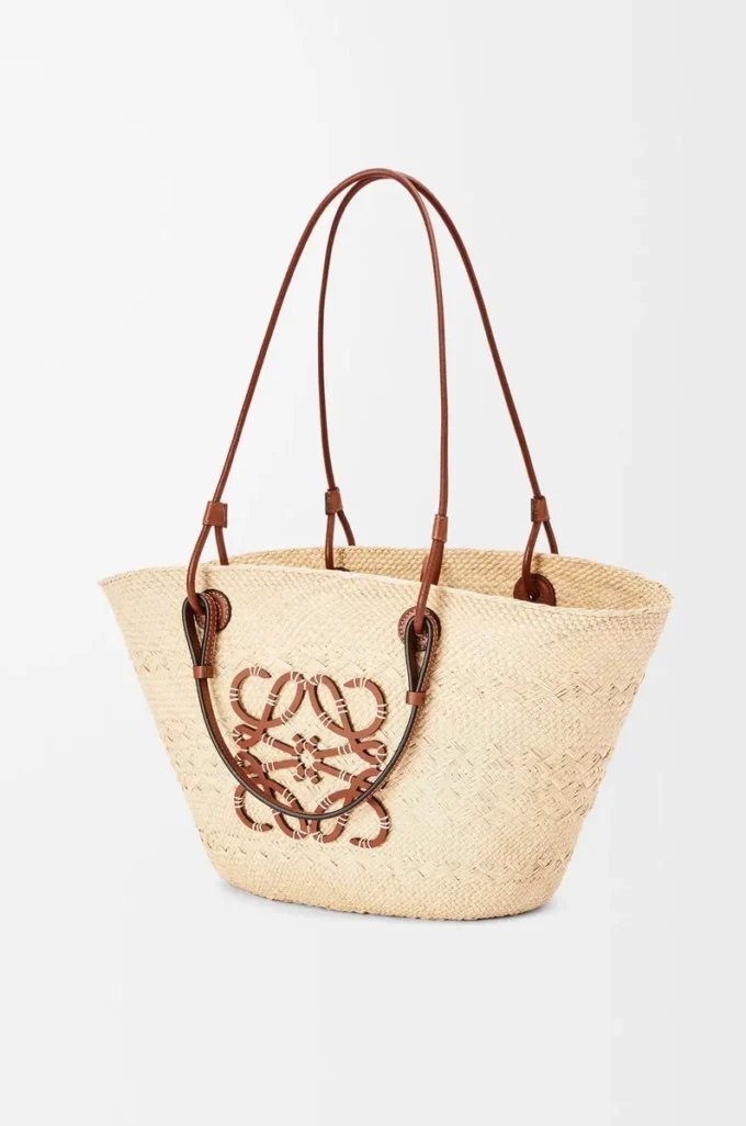 Medium Anagram Basket-väska i iracapalmblad och kalvskinn Natur/Tan Medium Anagram Basket-väska i iracapalmblad och kalvskinn Natur/Tan