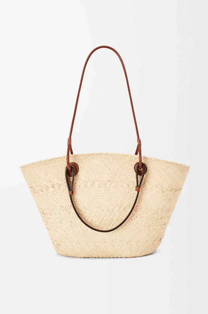 Medium Anagram Basket-väska i iracapalmblad och kalvskinn Natur/Tan Medium Anagram Basket-väska i iracapalmblad och kalvskinn Natur/Tan