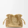 Medium Flamenco-clutch i laminerat lammskinn Gold Medium Flamenco-clutch i laminerat lammskinn Gold