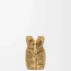 Medium Flamenco-clutch i laminerat lammskinn Gold Medium Flamenco-clutch i laminerat lammskinn Gold