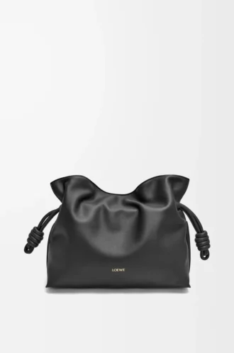Medium Flamenco-clutch i nappa kalvskinn Black