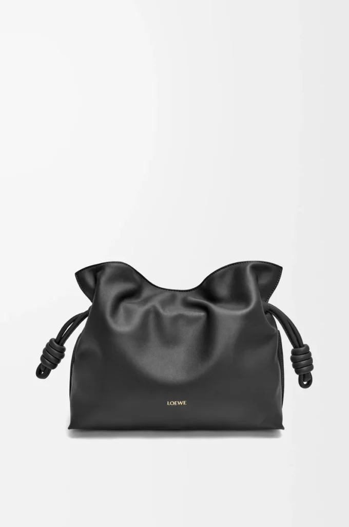 Medium Flamenco-clutch i nappa kalvskinn Black Medium Flamenco-clutch i nappa kalvskinn Black