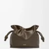 Medium Flamenco-clutch i nappa kalvskinn Chocolate