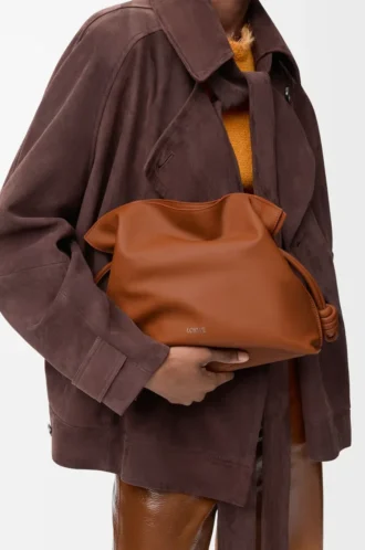 Medium Flamenco-clutch i nappa kalvskinn Ekorre