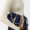 Medium Flamenco-handväska i jacquardstickad multicolor Deep Navy Medium Flamenco-handväska i jacquardstickad multicolor Deep Navy